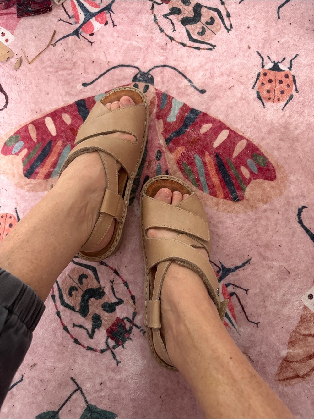 Finn Comfort Women's Tan Leather Slingback Sandals